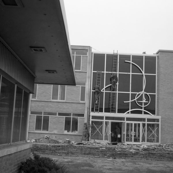 1963 Building 10 Construction #3, CAL Logo on New Lobby-web